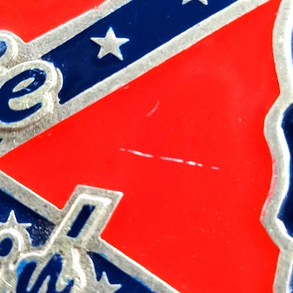 Vintage Dixie Darlin' Belt Buckle Red Blue Stars Enamel Made in the USA - Picture 3 of 7